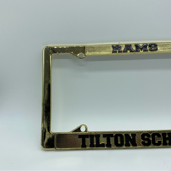 The Tilton School License Plate Frame New Hampshire Metal Gold Tone New Prep - Picture 2 of 12